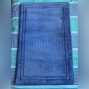 Home Dynamix  bath mat blue memory foam EUC